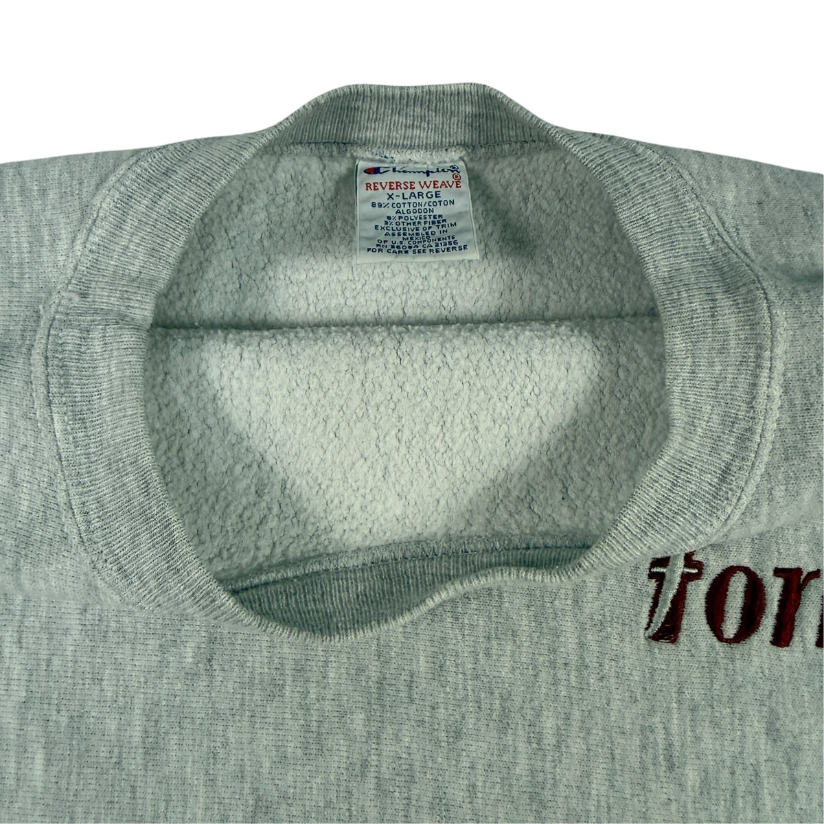 90's Champion リバースウィーブ fortis グレー スウェット XL 首リブ