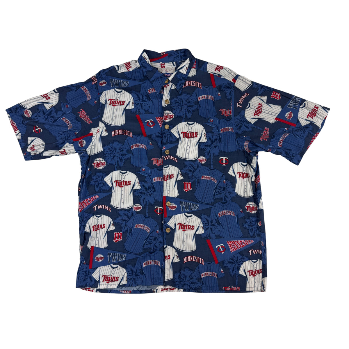 Reyn Spooner × MLB ミネソタ・ツインズ アロハシャツ L 背面全体