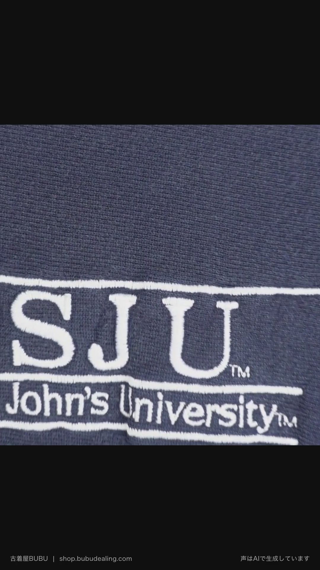 90's Champion リバースウィーブ SJU セントジョンズ大学 刺繍 ネイビー XL 紹介ショート動画（AIナレーション）