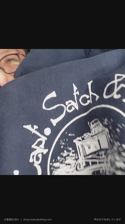 00's Champion リバースウィーブ Capt. Satch & Sons 両面プリント ネイビー パーカー XL 紹介ショート動画（AIナレーション）