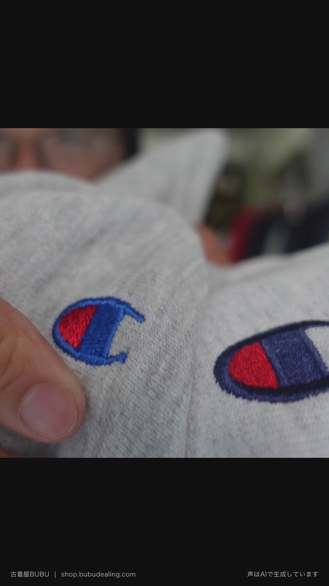 Champion リバースウィーブ 現行 Cロゴ刺繍 グレー パーカー L 紹介ショート動画（AIナレーション）