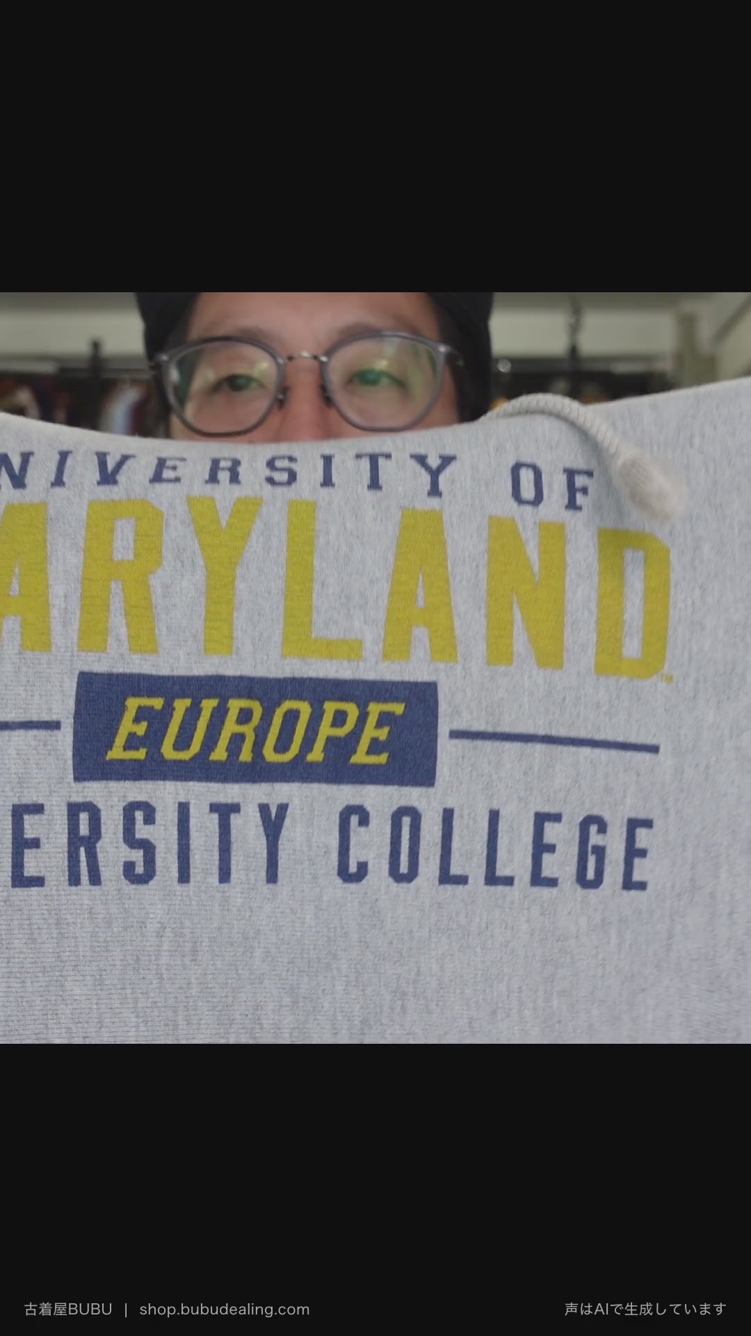 00's Champion リバースウィーブ UNIVERSITY OF MARYLAND EUROPE グレー パーカー L 紹介ショート動画（AIナレーション）