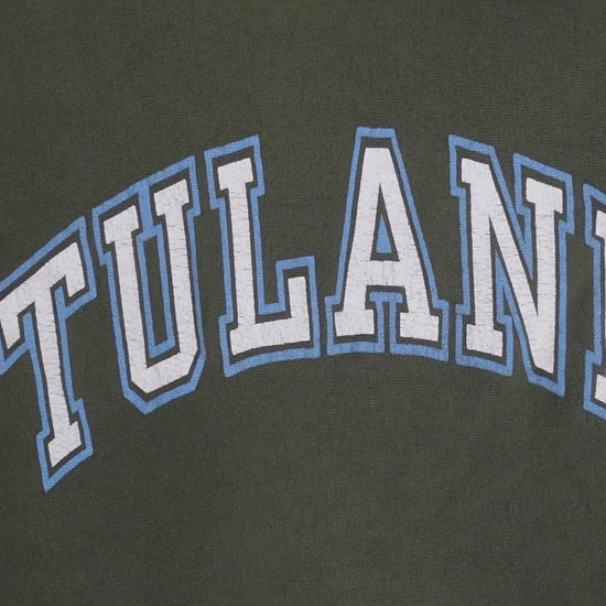 90's Champion リバースウィーブ TULANE 強フェード グリーン XL 紹介ショート動画（AIナレーション）