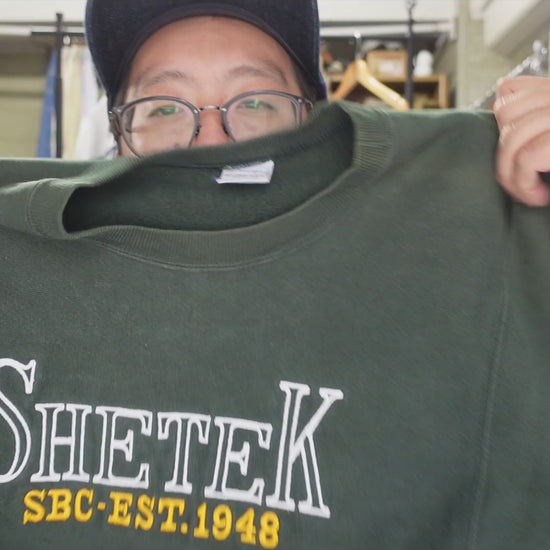 90's Champion リバースウィーブ SHETEK 刺繍 グリーン スウェット M 紹介ショート動画（AIナレーション）