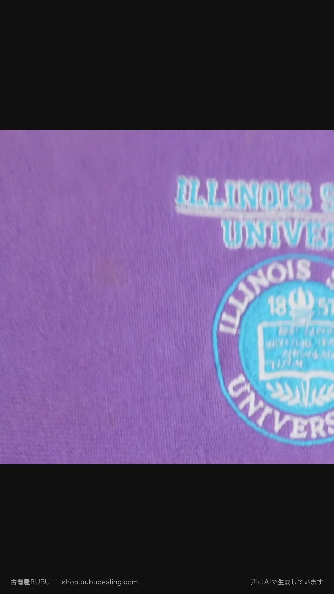 90's Champion リバースウィーブ ILLINOIS STATE UNIVERSITY 校章刺繍 パープル L 紹介ショート動画（AIナレーション）